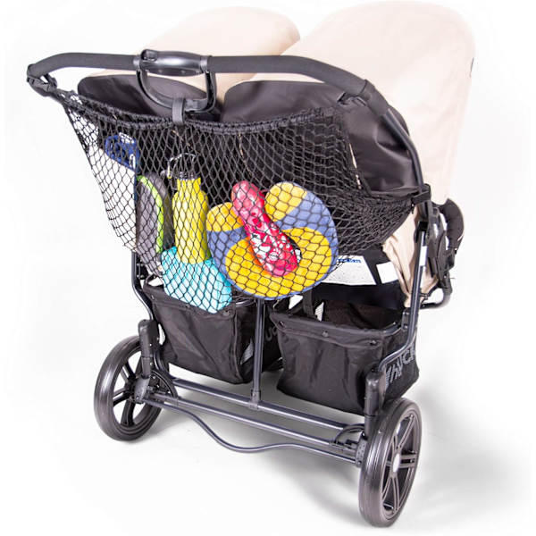 Universal XL shopping net for strollers/twin strollers/one-click closure/extra large stroller network