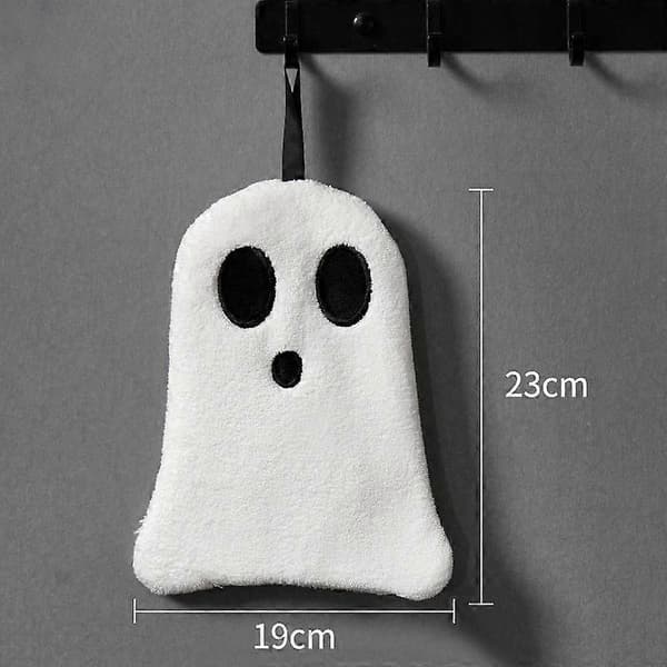 2-pak Halloween Spøgelses Håndklæder, Koralfleece, 23cm x 19cm