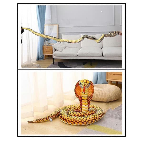 2,4 m Cobra Plyschdjur Orm Cobra Orm Plyschleksak Stor Kung Cobra Gosedjur Orm