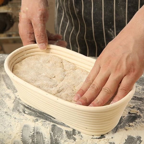 2-pack proofing basket - Oval 10 inch bread proofing basket - Handmade from natural rattan - Includes linen cloth - For sourdough and bread baking