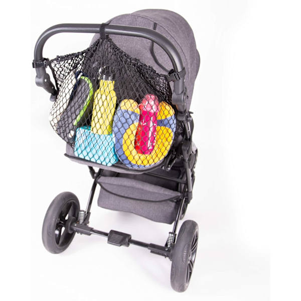 Universal XL shopping net for strollers/twin strollers/one-click closure/extra large stroller network