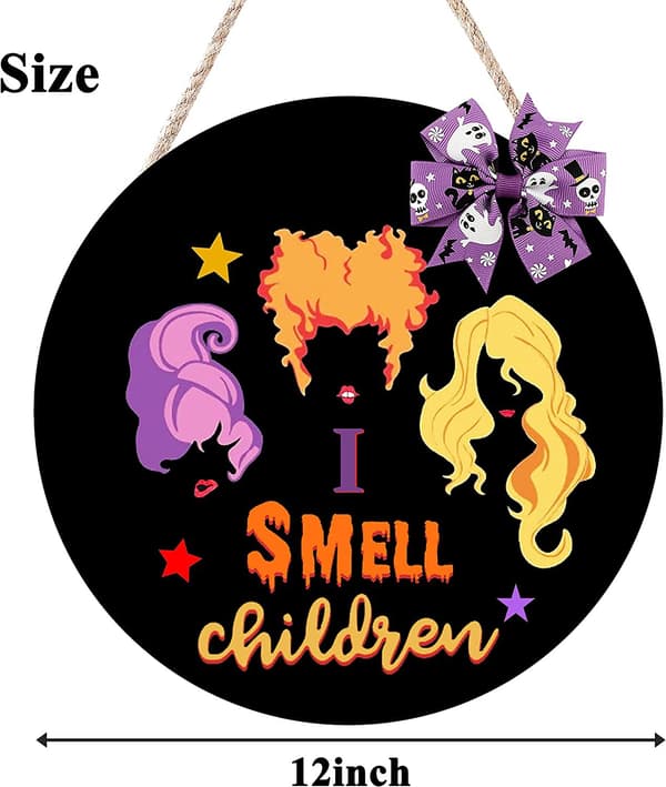 Decorative Hanging Panel for Front Door Witch Theme Halloween De