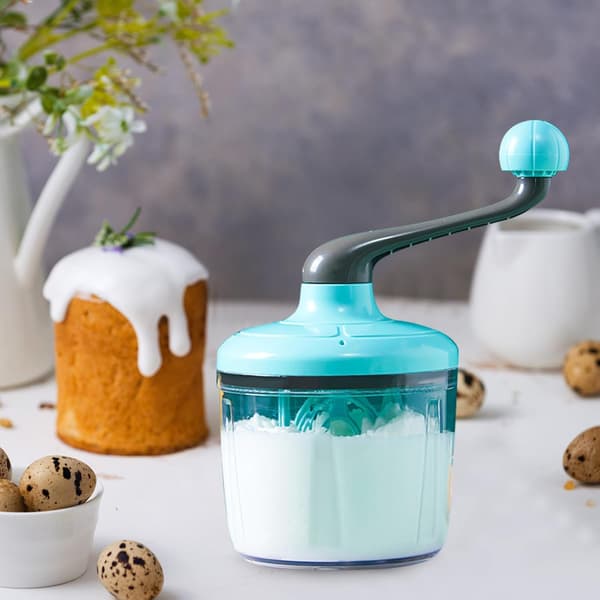 Plastic Whisk, Semi-Automatic Whisk, Milk and Egg Whisk, Kitchen Whisks for Whipping, Cooking, Baking and Frothing Green