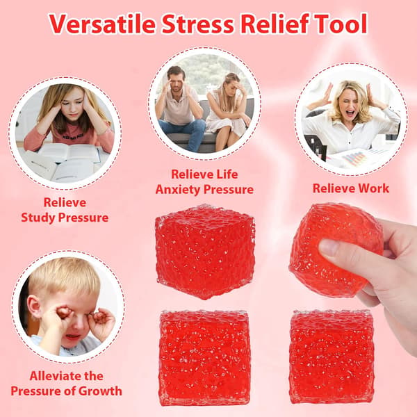 Frostat Honeycomb Ice Cube Squishy Toy, 8 cm Stress Relief Cube, Blødt Sensorisk Fidget Toy til Angst og Fokus for Børn Y