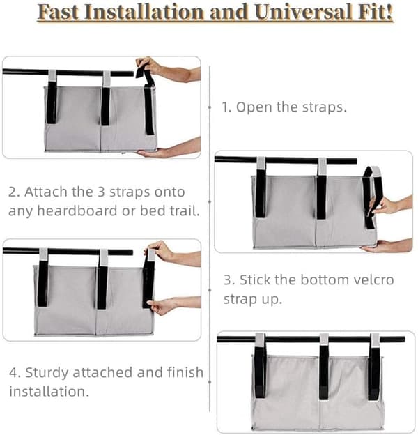 Bed Organizer Oxford Car Organizer Backseat for Kids Multifunctional Stroller Organizer Bedside Pocket
