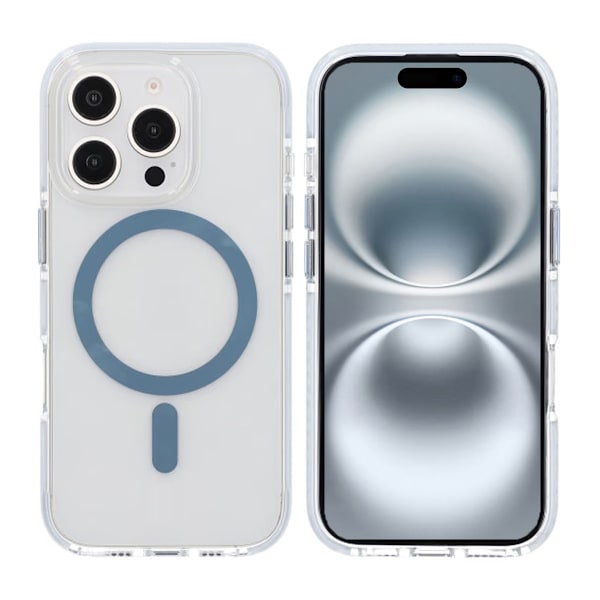 iPhone 16 Pro Mobilskal Magnet Dubbelskydd - Blå Blå