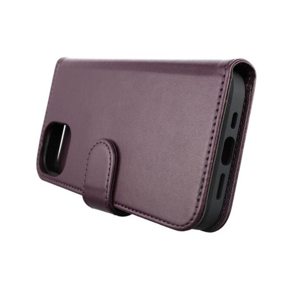 iPhone 13 Pro Plånboksfodral Magnet Rvelon - Mörklila Bordeaux