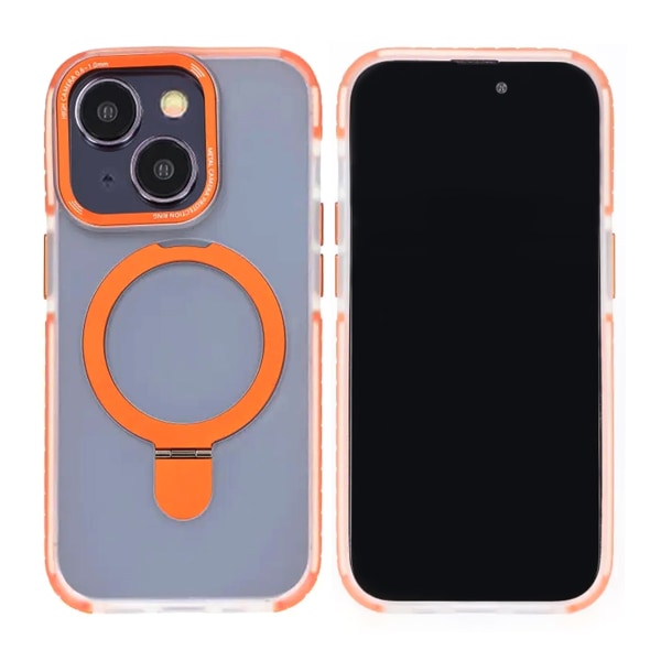 iPhone 15 Mobilskal med Magsafe och Stativ - Orange Orange