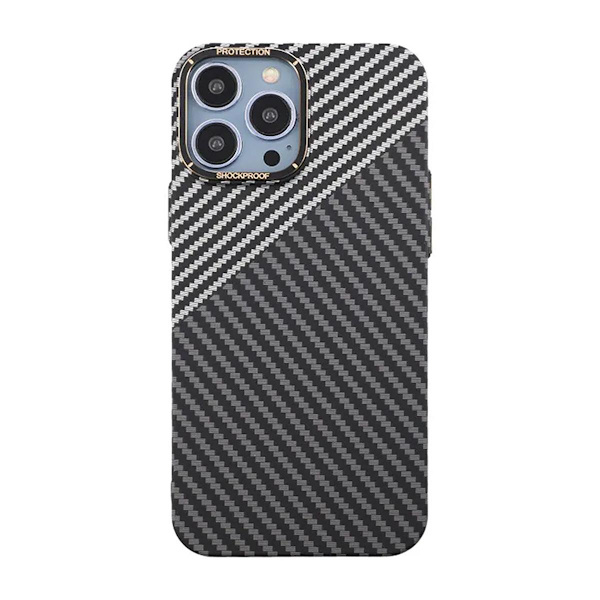 Kolfiber Skal iPhone 13 Pro Max - Svart & Vit Black