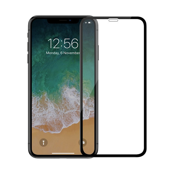 Skärmskydd iPhone 11 Pro Max/XS Max - 3D Härdat Glas Svart Svart