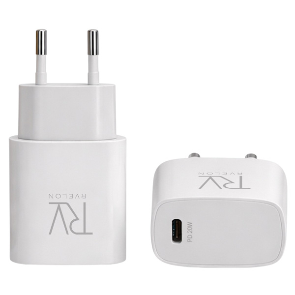 Rvelon Snabbladdare USB-C 20W Vit