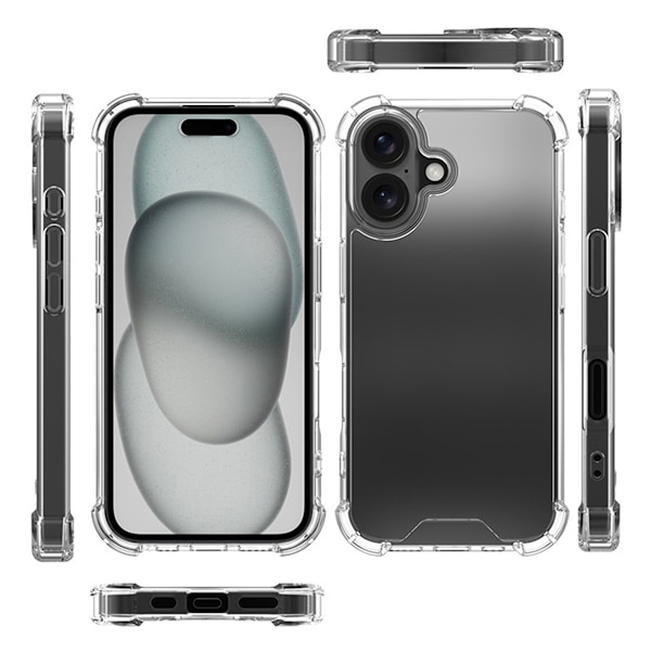 iPhone 16 Mobilskal Stöttåligt - Transparent Transparent