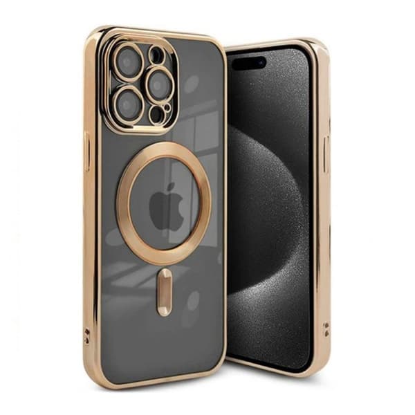 Luxury Mobilskal med Magsafe iPhone 15 Pro Max - Guld Gold