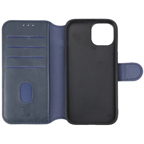 iPhone 15 Plus Plånboksfodral med Magsafe Rvelon - Blå Marine blue