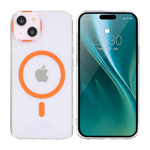 iPhone 15 Stöttålig Mobilskal med Magsafe - Orange Orange