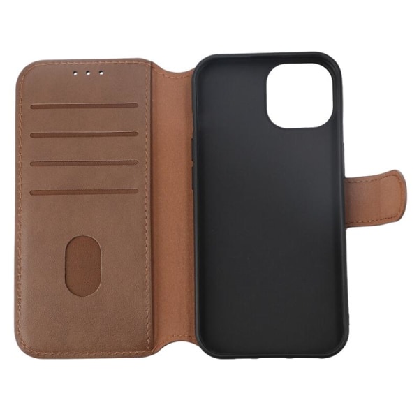iPhone 15 Plånboksfodral Läder Rvelon - Brun Brown