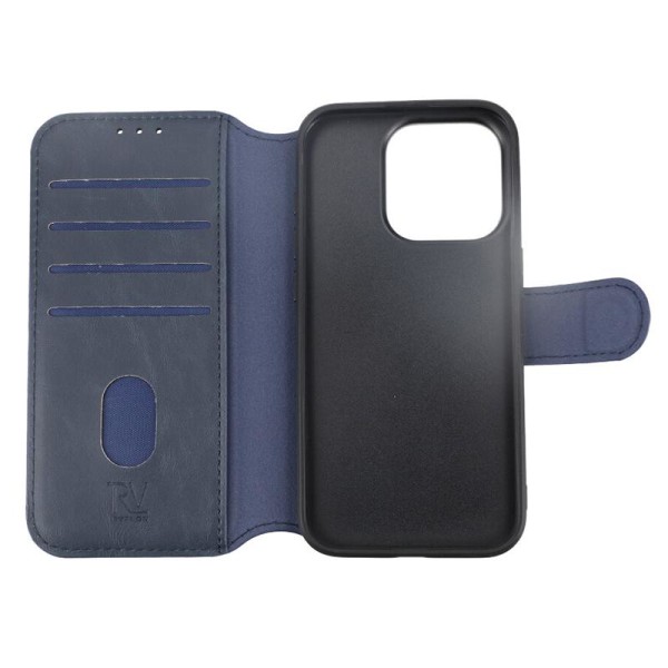iPhone 15 Pro Plånboksfodral med Magsafe Rvelon - Blå Marinblå