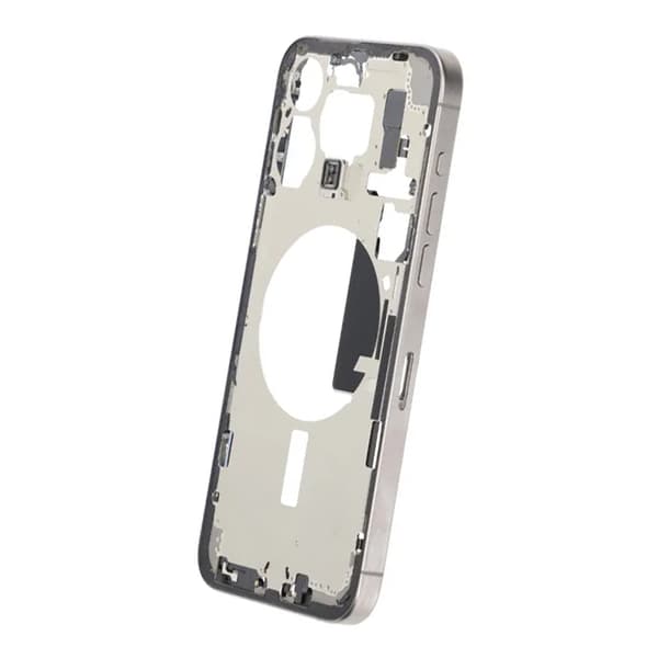 Mittenram med smådelar för iPhone 15 Pro Max - Naturlig Titan OEM grå