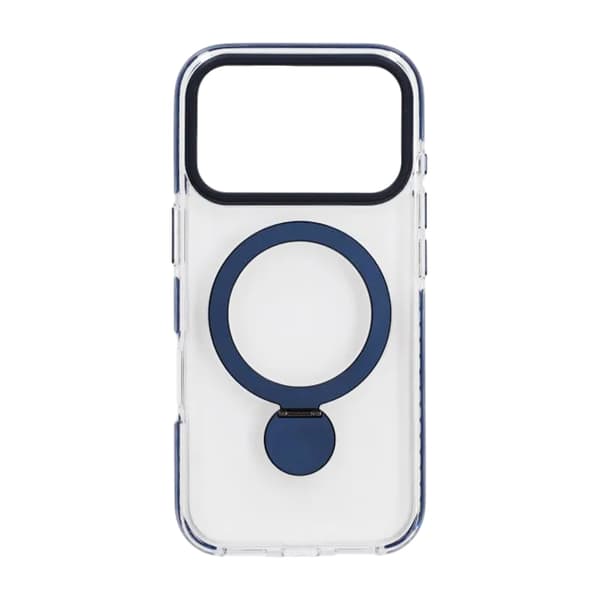 Skal Magsafe till iPhone 17 Pro - Transparent blå med ringstativ Blue