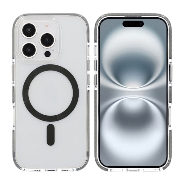 iPhone 16 Pro Mobilskal Magnet Dubbelskydd - Grå grå