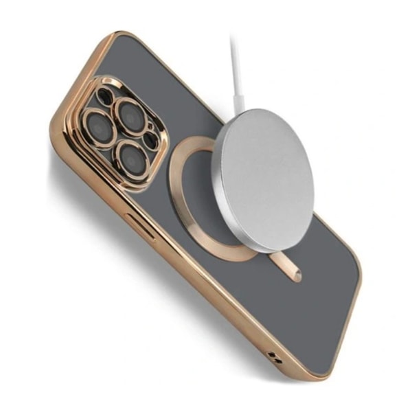 Luxury Mobilskal med Magsafe iPhone 15 Pro - Guld Guld