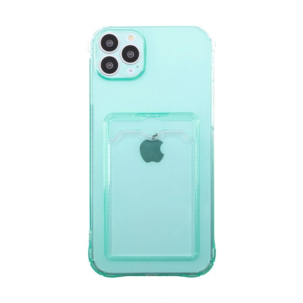 iPhone 14 Pro Stöttåligt Skal med Korthållare - Grön Grön