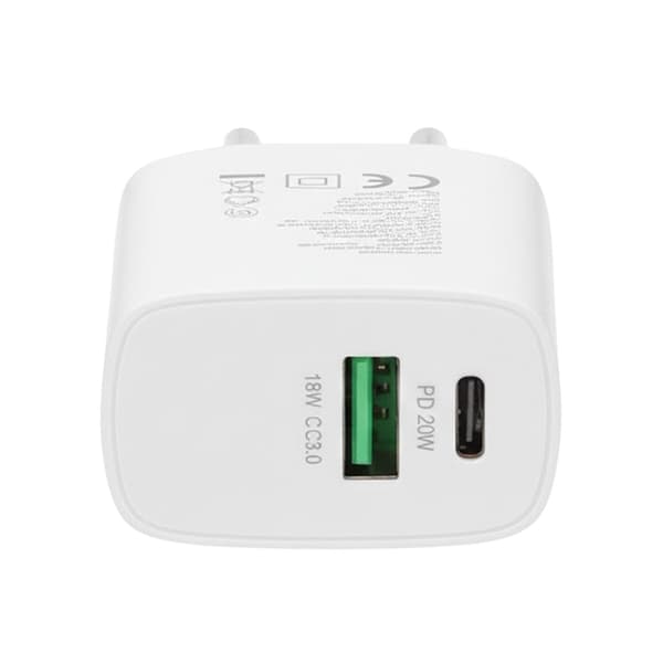 Rvelon Laddare Dubbel USB-A & USB-C 20W - 10 pack (bulk)