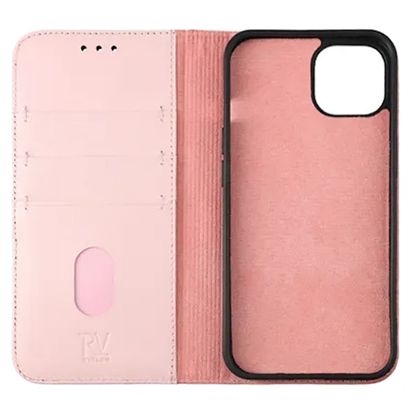 iPhone 12/12 Pro Plånboksfodral Läder Rvelon - Rosa Old pink