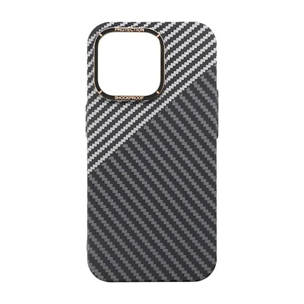 Kolfiber Skal iPhone 14 Pro - Svart & Vit Svart