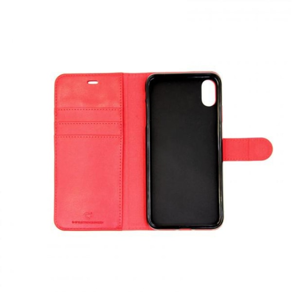 iPhone XR Plånboksfodral Läder med Stativ - Röd Röd