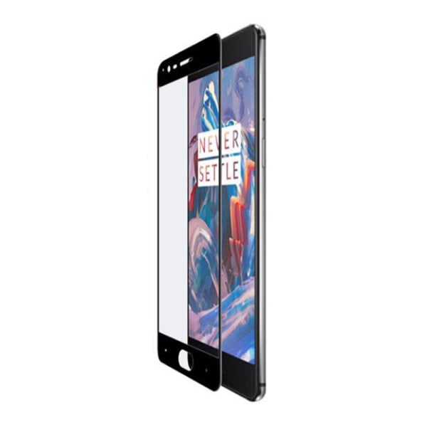 Skärmskydd OnePlus 3/3T - Heltäckande Härdat Glas Svart Black