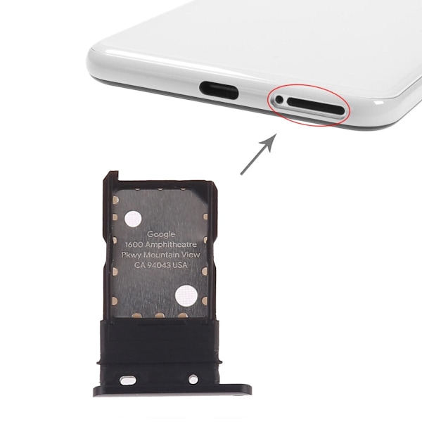 Google Pixel 3 Simkortshållare - Svart Black