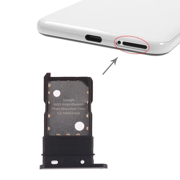 Google Pixel 3 Simkortshållare - Svart Svart