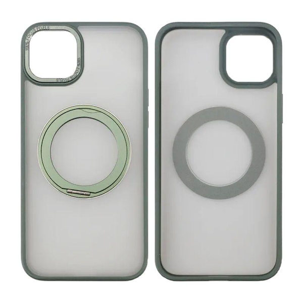 iPhone 15 Plus Skal med MagSafe Stativ Rvelon - Grön Green
