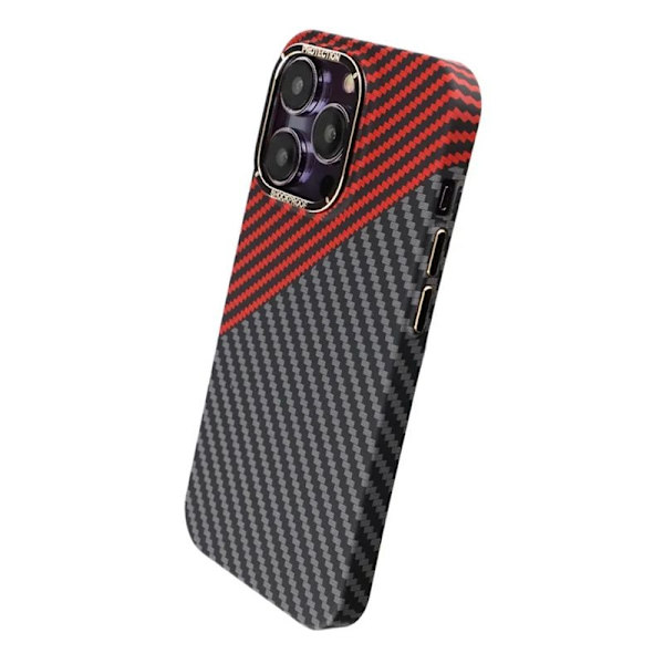 Kolfiber Skal iPhone 14 Pro - Röd & Svart Multicolor