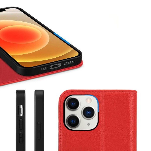 iPhone 11 Pro Plånboksfodral Läder Rvelon - Röd Röd