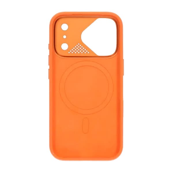 Silikonskal MagSafe med Kameraskydd till iPhone 17 Pro Max - Orange oranssi