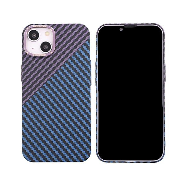 Kolfiber Skal iPhone 14 Plus - Lila & Blå multifärg
