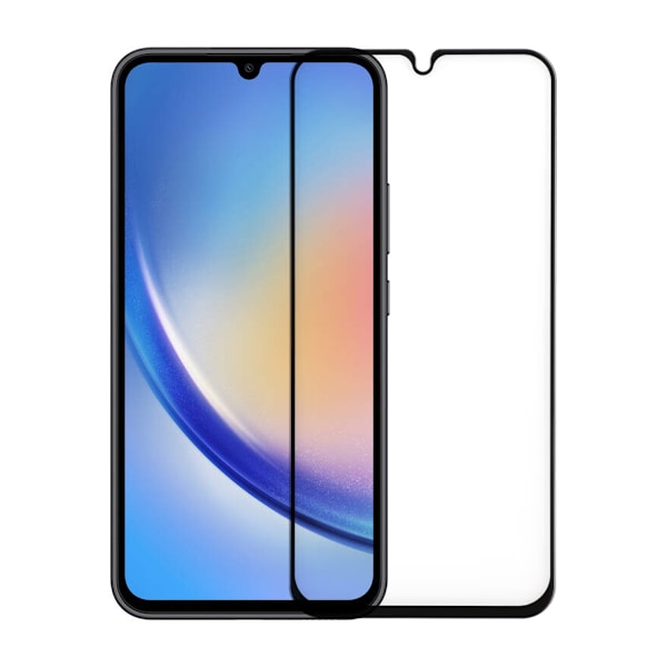 Skärmskydd Samsung Galaxy A34 5G - 3D Härdat Glas - Svart Black