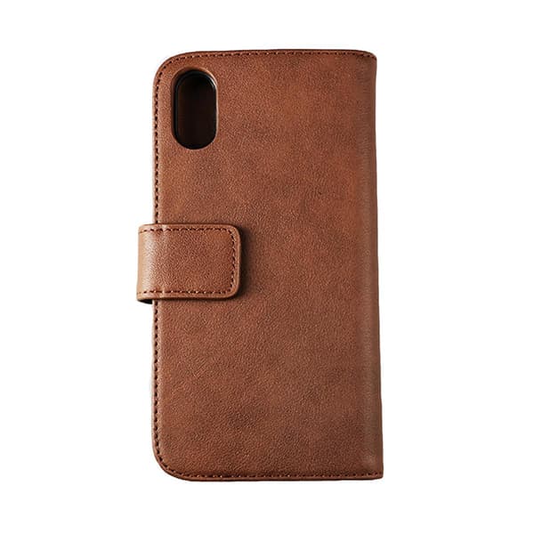 Rvelon Plånboksfodral Läder för iPhone X och XS - Brun Brown