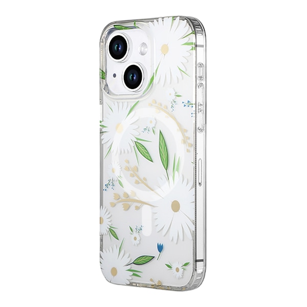 iPhone 14/15 Plus Mobilskal MagSafe - Blommor Vit multifärg