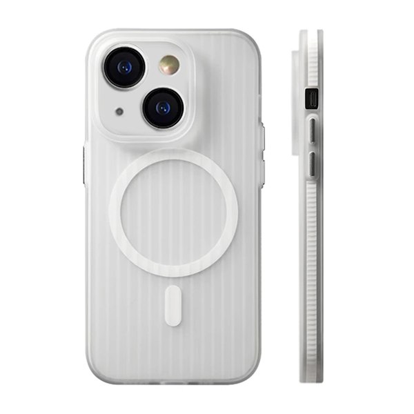 iPhone 14/13  Mobilskal Korrugerad Anti-Halk - Transparent Transparent