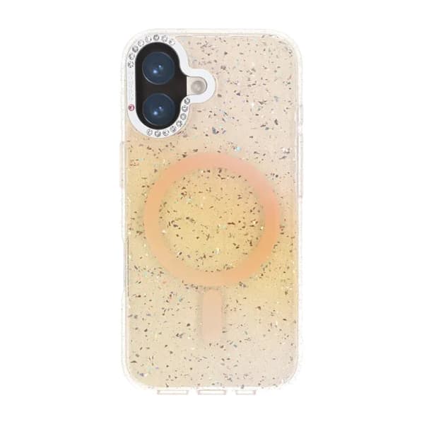 Glitter Skal MagSafe och Diamanter för iPhone 17 - Guld