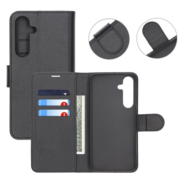 Samsung Galaxy S25 Plus Plånboksfodral med Stativ - Svart Black