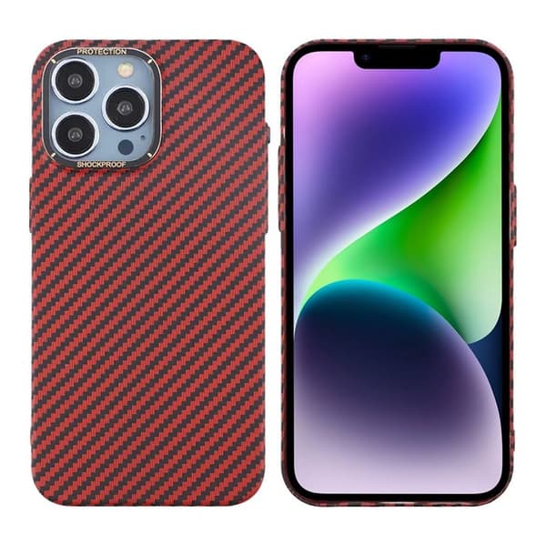 Kolfiber Skal iPhone 14 Pro - Röd Red