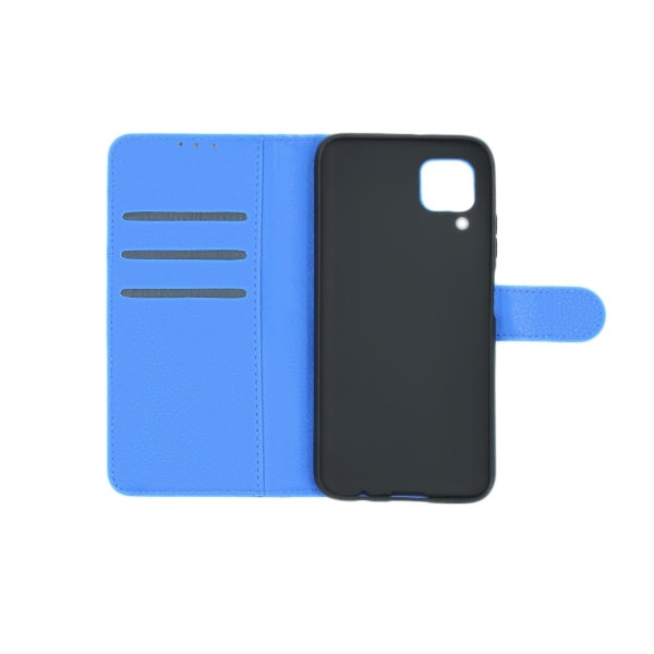 Flip Stand Leather Wallet Case For Huawei P40 Lite Blue Blå