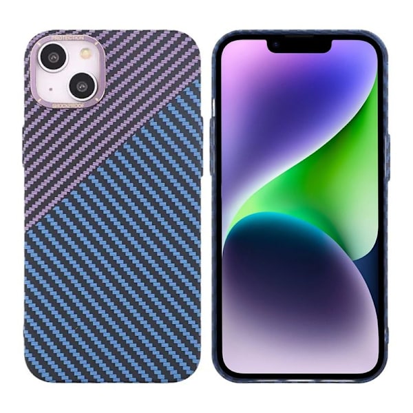 iPhone 15 Plus Mobilskal i Kolfiber - Lila/Blå multifärg