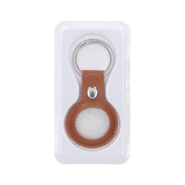 Airtag Fodral PU-Läder Nyckelring - Brun Brown