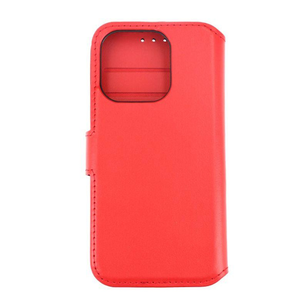 iPhone 15 Pro Plånboksfodral Läder Rvelon - Röd Röd