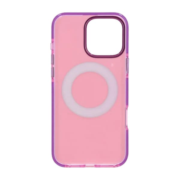 Stöttåligt skal med roterbart stativ för iPhone 16 Pro Max - Rosa-lila rød